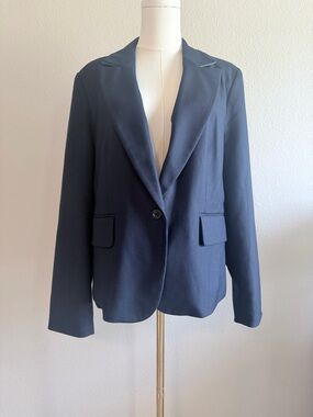 Banana Republic Navy Single-Button Tailored Blazer